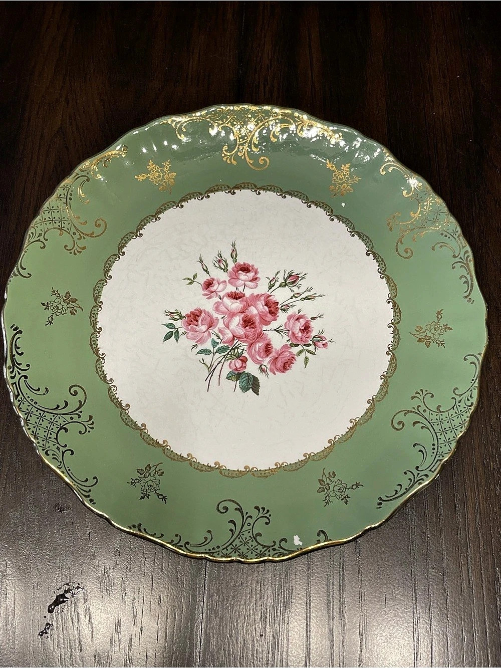 Old Foley 6688 Floral Green & White Serveware Set